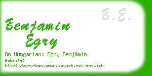 benjamin egry business card